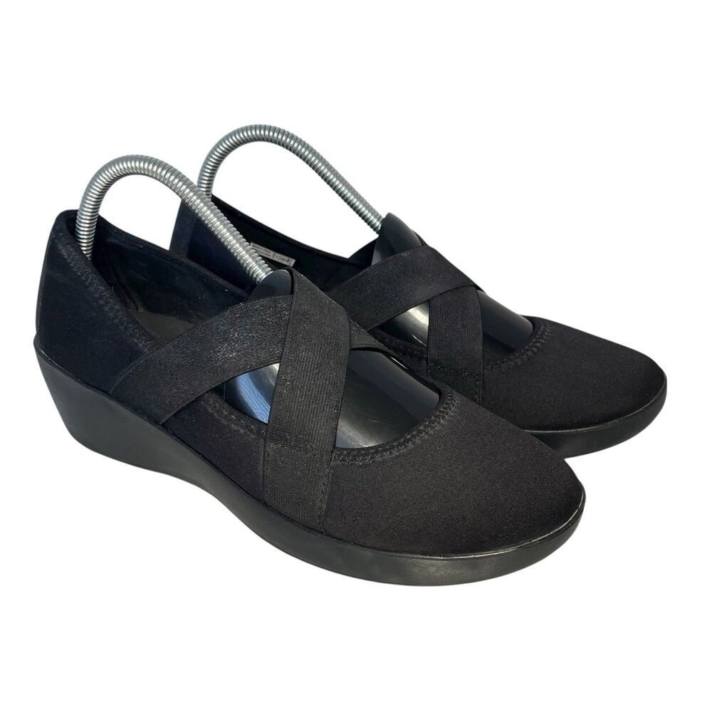 Crocs Busy Day Wedge Sandals Heels Casual Comfort Slip On Shoes Black Women 10